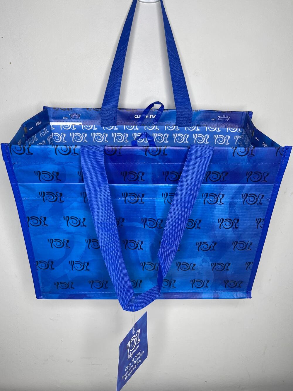 Wegmans Blue Click N' Stay Reusable Grocery Tote Bag w/ Removable Liner NEW NWT!